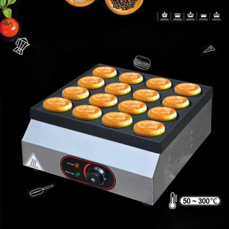 New Commercial Electric Bread Burger Stove 16 Hole Gas Fried Snack Equipment Stainless Steel Crepes Burger Making Machine