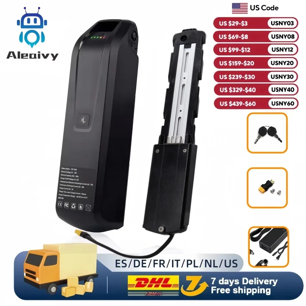 New Hailong EBike Battery 36V 48V 10Ah 15Ah 20Ah 1