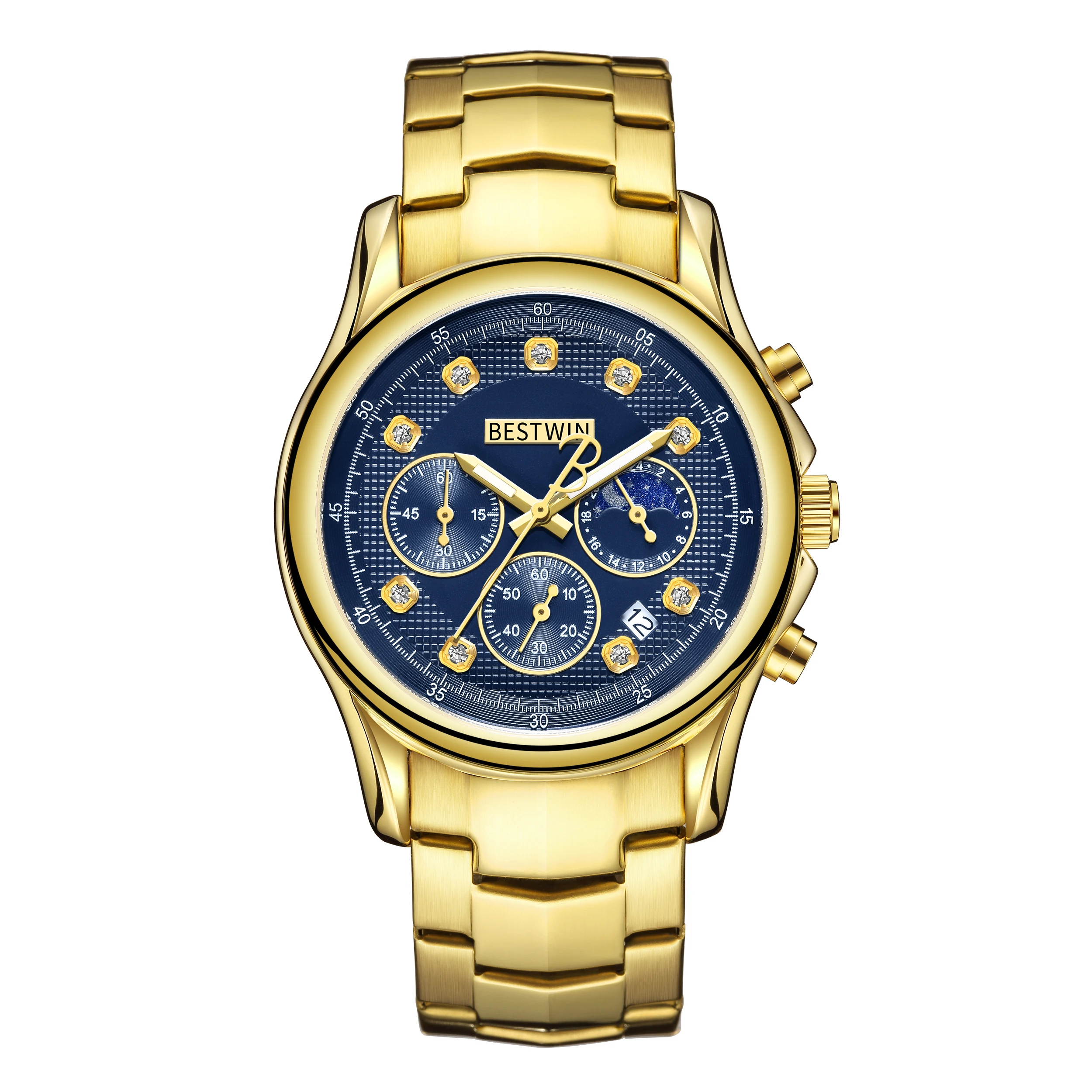 Original New Quartz Watch for Men Chronograph Business Man Watch Waterproof Wristwatch Stainless Steel Luxury Watch