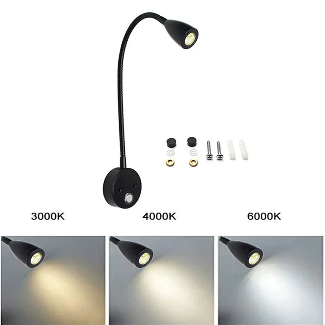 LED Light 12 volt Gooseneck Map Light Chart Light for Home Car Truck Boat RV and Aircraft