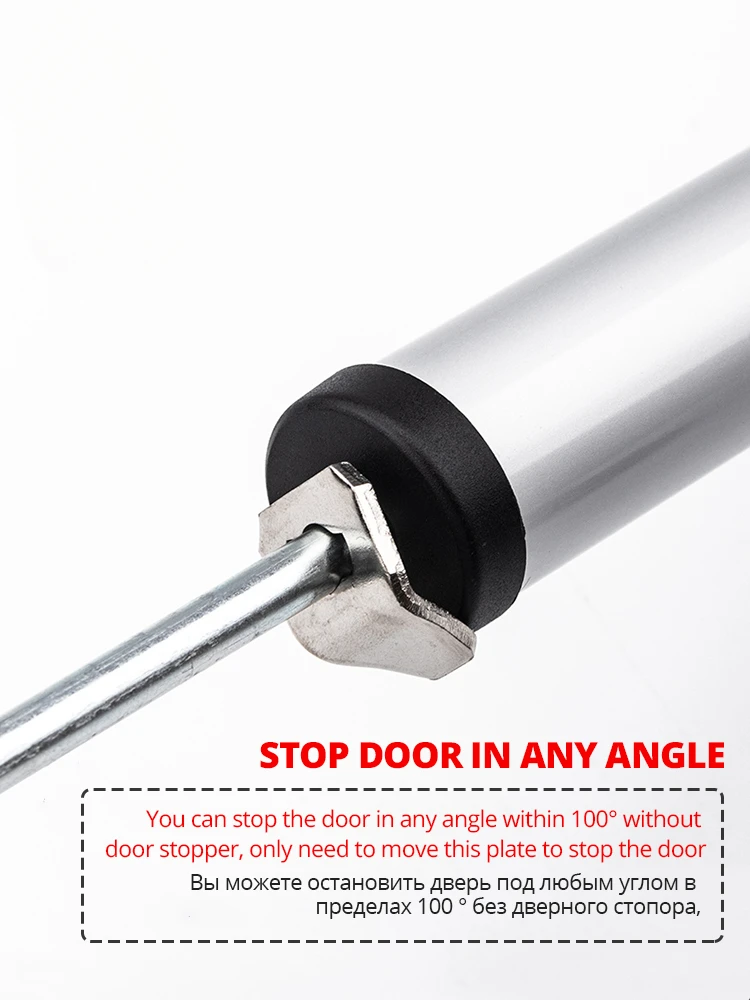 Soft Closing Automatic Door Closer 35KG Pneumatic Adjustable Speed Positioning Door Stop Protective Holder Hardware door closer
