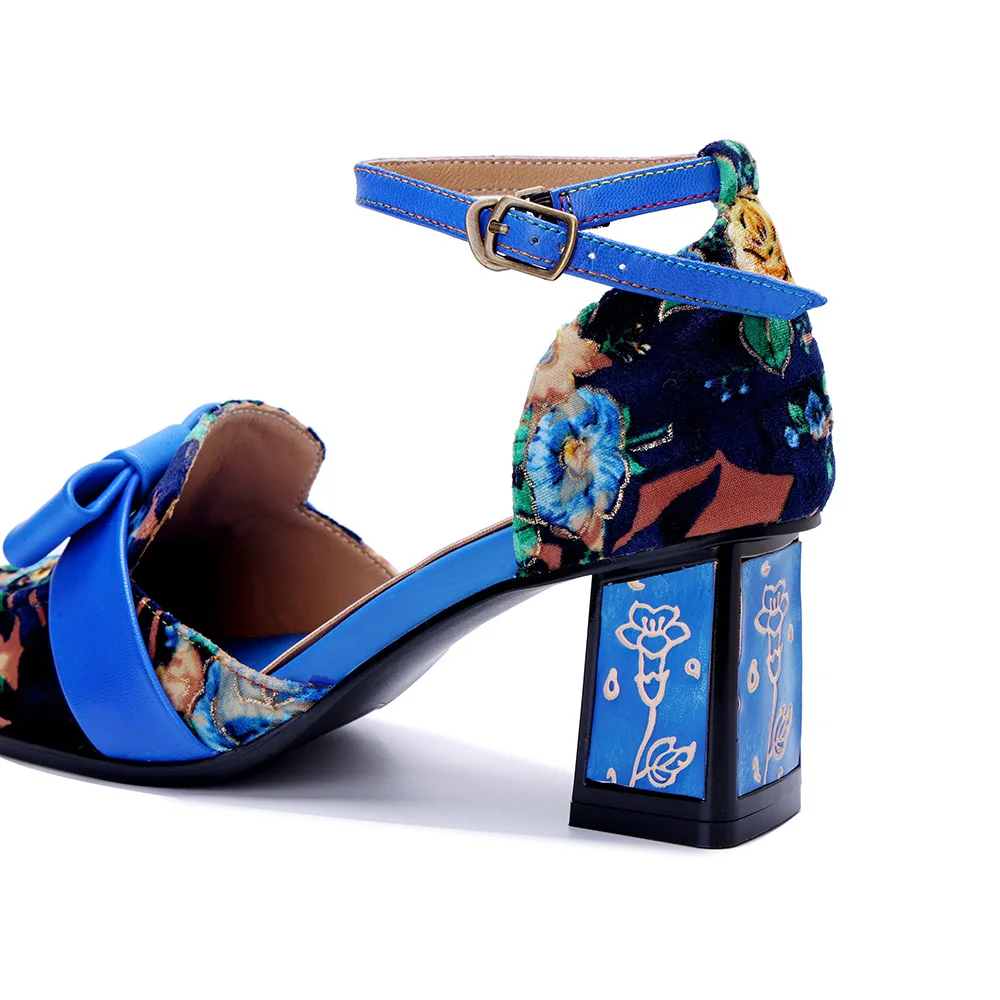Socofy Raffan floral bow sandal 2