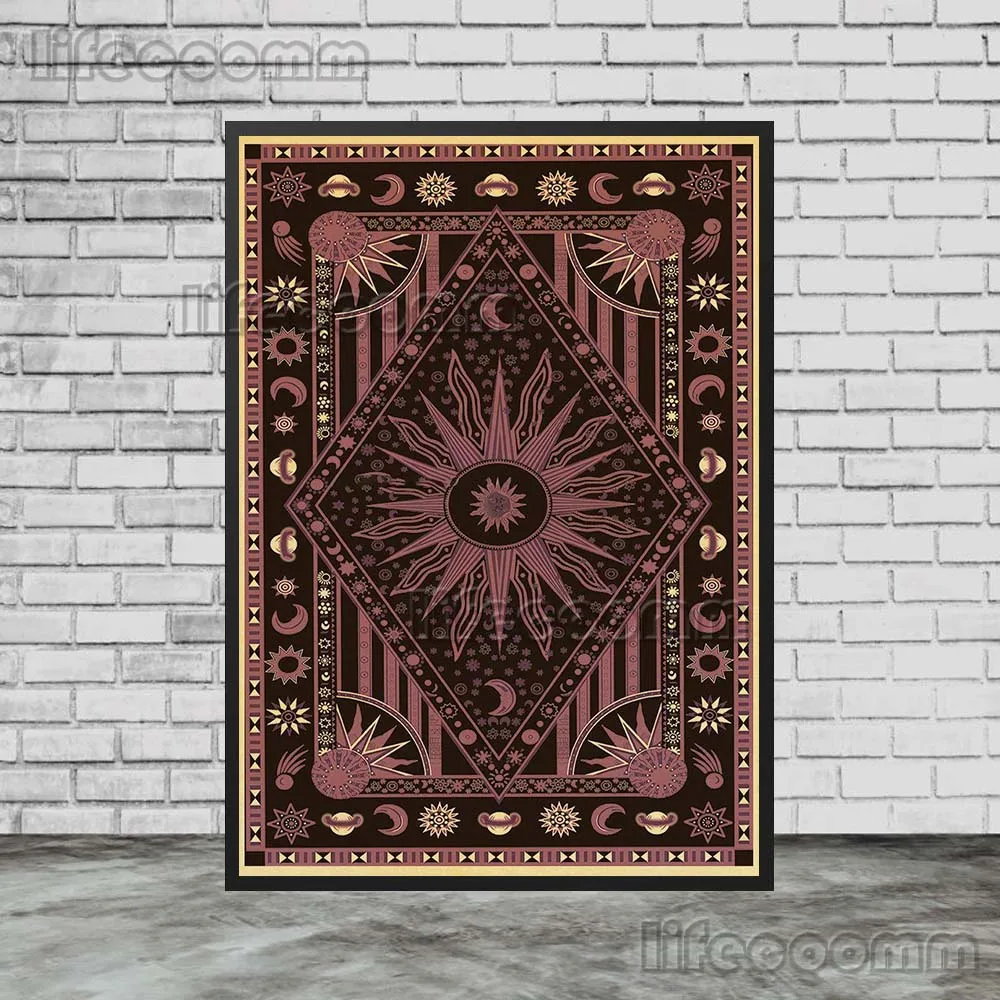Celestial Bohemian Canvas Art: Sun, Moon, Stars & Planets Wall Decor