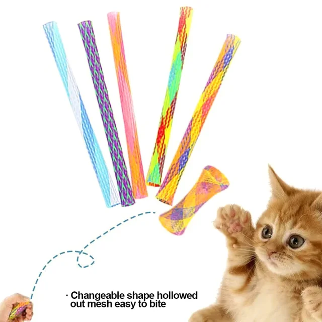 10 Cat Spring Toy Stick Freely Folding Spring Shape Multi-Color Cat Bouncing Kitten Toys Cat Interactive Toys Pet Supplies 4