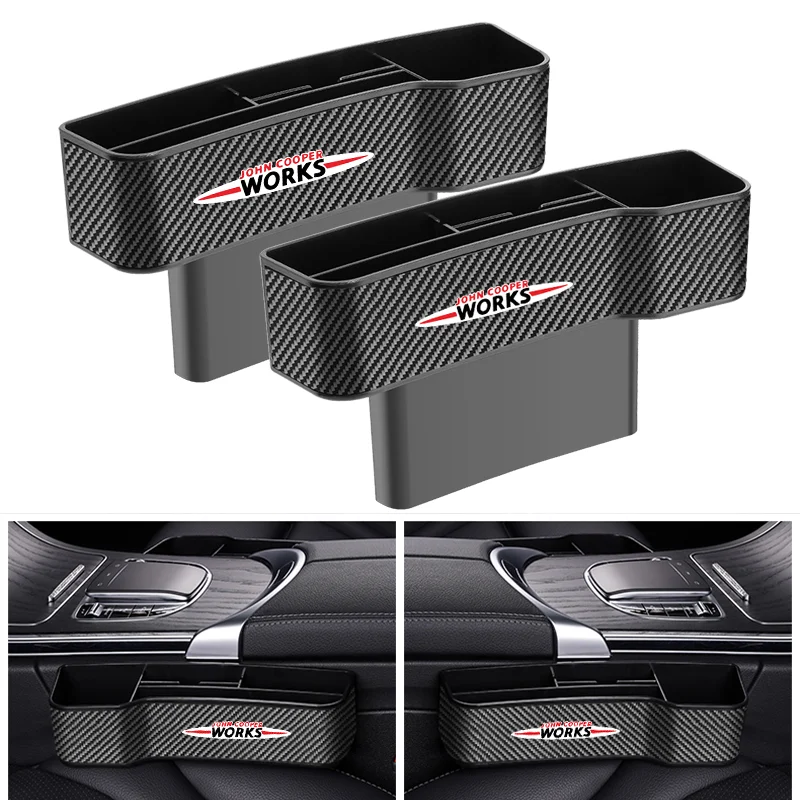 Scatola Portaoggetti Per Auto In Pelle Seggiolino Auto Gap Storage Box Organizer Bag Per Mini Cooper F55 F56 R59 Jcw Clubman Countryman Cabrio Works