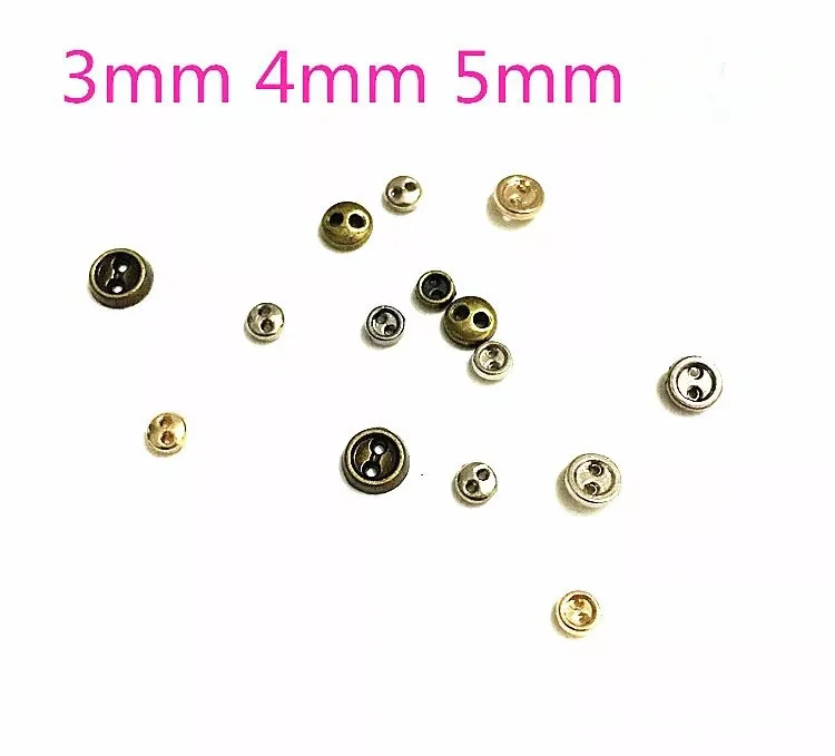 30pcs Mini Metal Buttons 3-8mm for 1Handmade Doll Clothes Round Buckles 2 Holes Scrapbooking Buttons Sewing Accessories 2