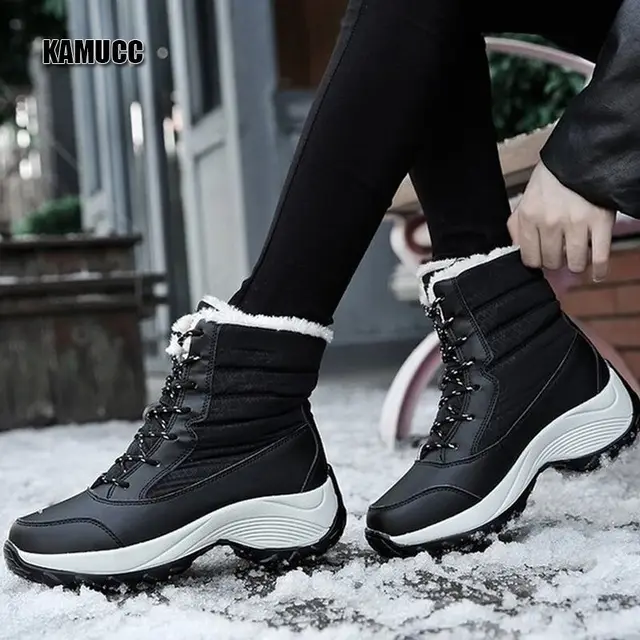 Women Boots Waterproof Winter Shoes Women Snow Boots Platform Keep Warm Ankle Winter Boots With Thick Fur Heels Botas Mujer 2019 4