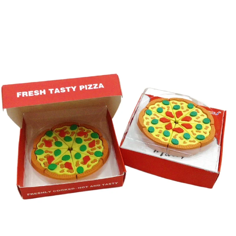 

New Style Creative Modeling Simulation Pizza Eraser Student Studying Stationery Supplies
