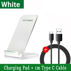 Enhanced Wireless Fast Charging Stand (White with cable)