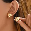 86256-825ea5.jpg Boucles d'oreilles rondes à grande boule en acier inoxydable pour femmes et filles, Punk, mode géométrique demi-métal, bijoux de fête tendance, cadeau
