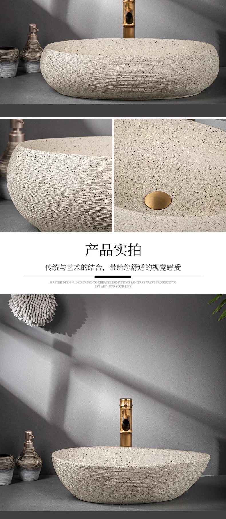 On-stage basin Antique washbasin Ceramic art retro washbasin Household bathroom Washbasin Outdoor 6