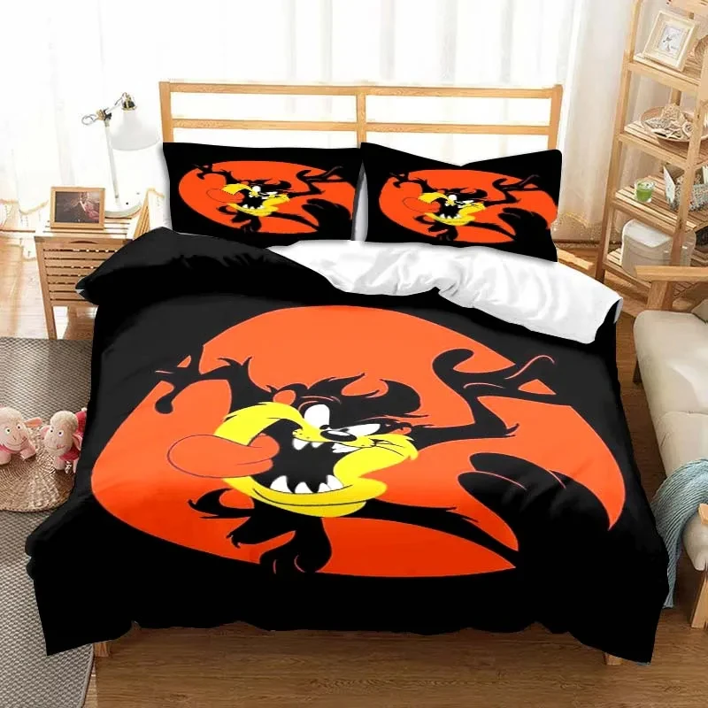 3D Print Cartoon Tasmanian Devil Fashion Bedding Set Double Twin King Duvet Cover Comforter Pillowcase Boys Girls Adults Bedroom 6