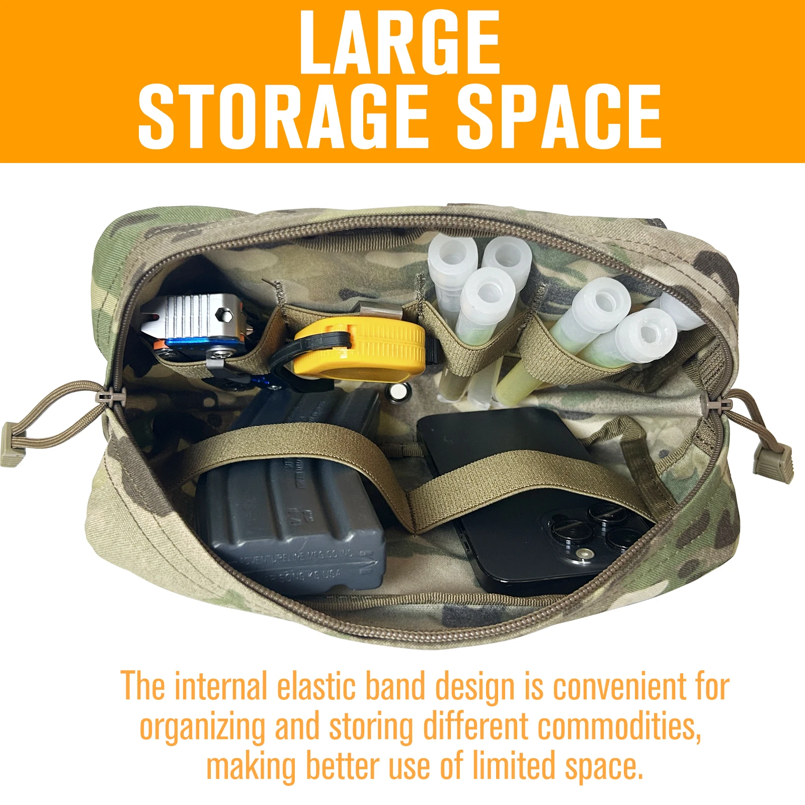 UNIONTAC Molle Admin Pouch 500D Nylontasche Sub-Bauch-Tragetasche Multifunktions-Taktik-Organizer-EDC-Beutel – Detail 5