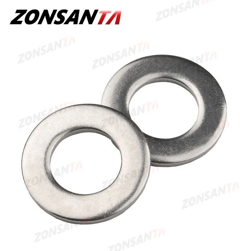 Stainless Steel Washers ZONSANTA Flat Washer M2-M16 304 Stainless Steel