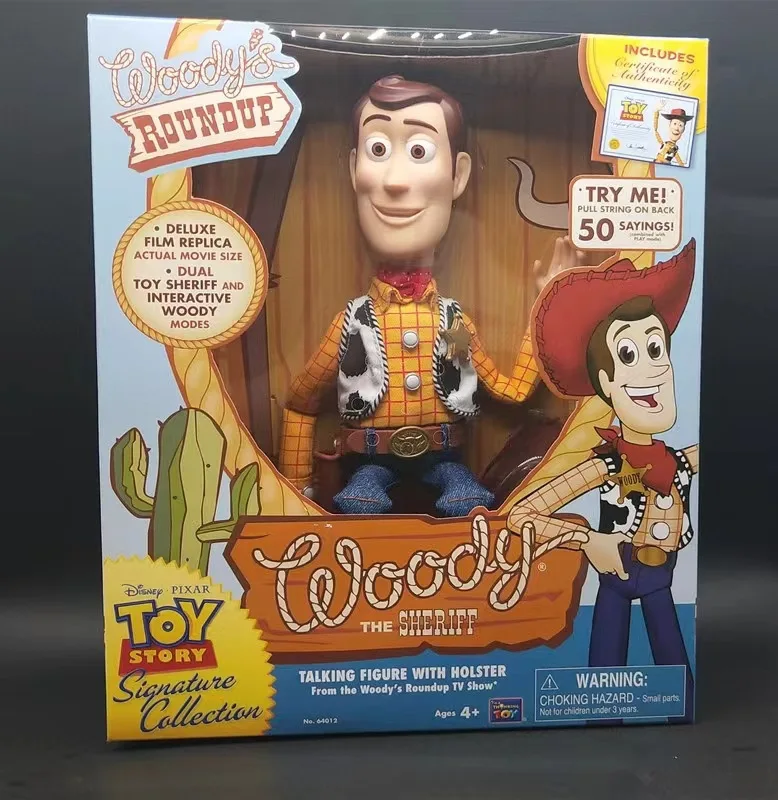 Disney Toy Story Talking Woody Figure Con Fondina Dal Woody'S Roundup Tv Show Pull String Sheriff Woody Doll Model Toys