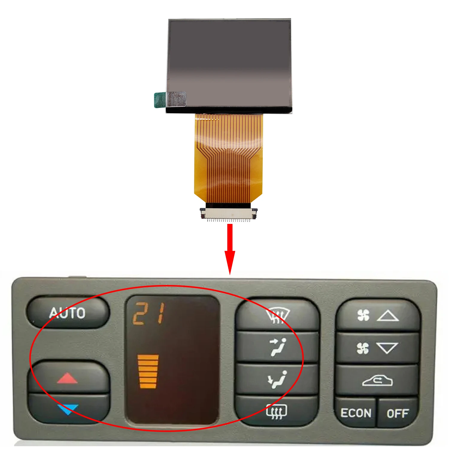 Schermo LCD automatico per radio ACC Saab 9-3 1998-2003 e Cabriolet 1998-2004