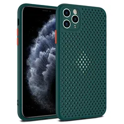 Breathable Mesh Heat Dissipation TPU Phone Case for 7Plus 8Plus (Dark Green)