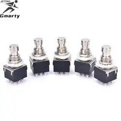 IRIN 5 Pcs 3PDT effect button switch black 9-Pin Guitar Effects Stomp Switch Pedal Box Foot Metal True Bypass
