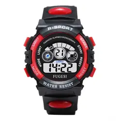 Waterproof LED Digital Sports Watch with Silicone Strap (Red)