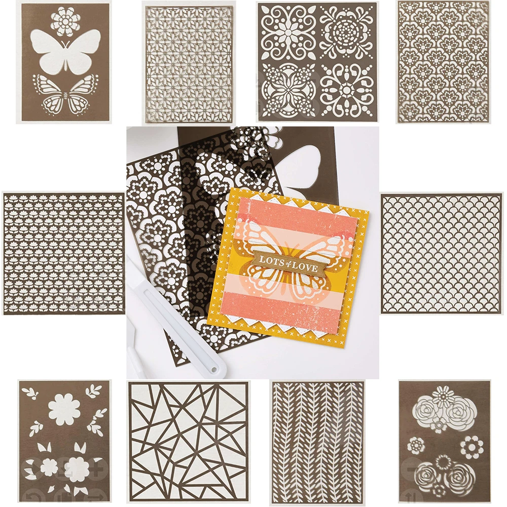 

2022 Butterfly Flower Pattern Layered Decorative Mask Diy Stencils Painting Scrapbook Coloring Embossing Photo Album Craft Molds