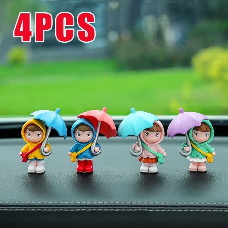 4PCS-Car-Interior-Decoration-Figures-Auto-Rearview-Mirror-Dashboard ...
