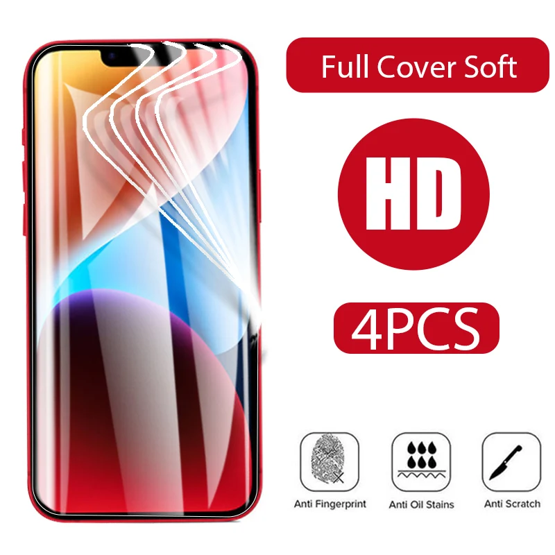

4PCS Hydrogel Film Full Cover For iPhone 14 13 12 11 Pro Max 13 12 Mini Screen Protector For iPhone 14 8 7 6S Plus XR X XS MAX
