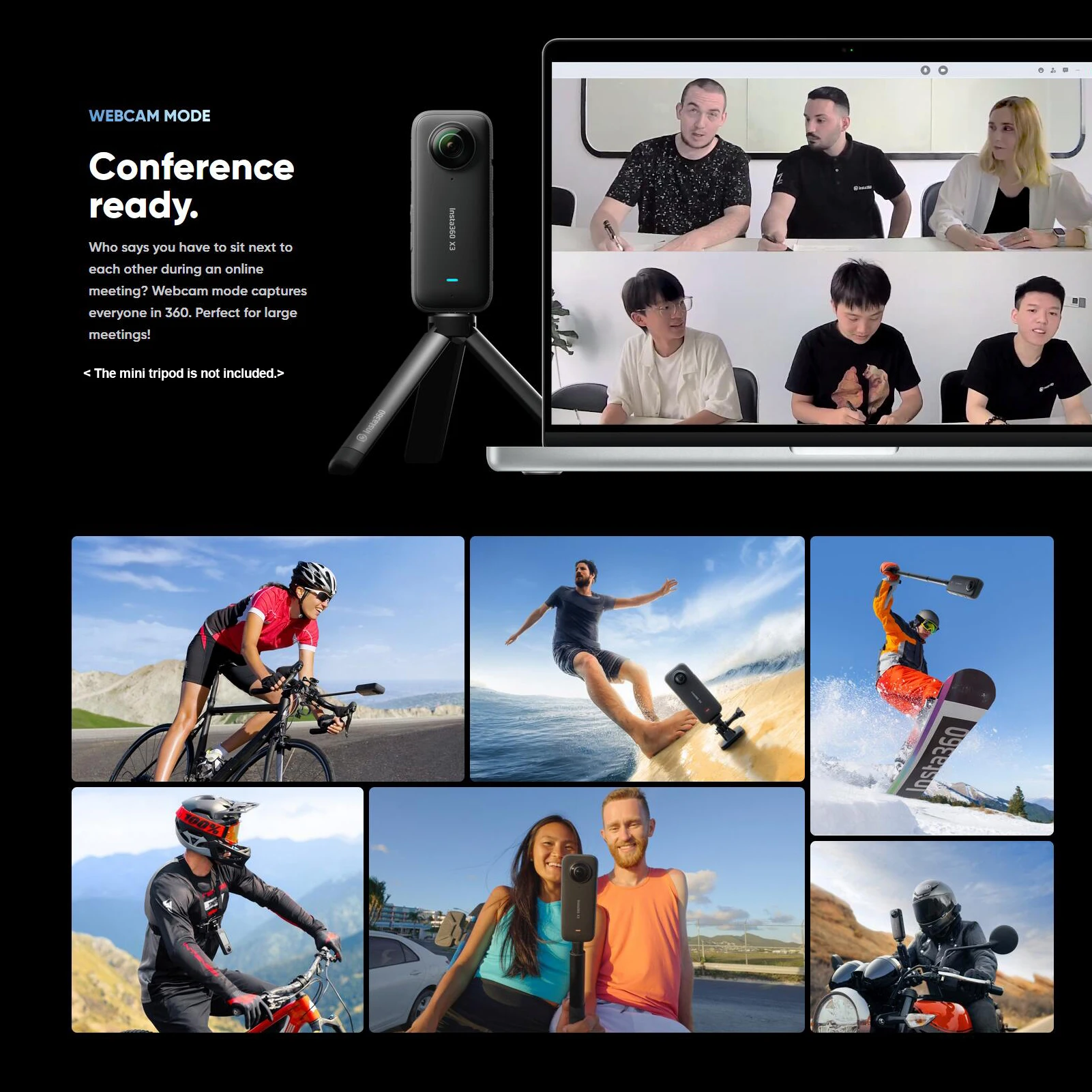 Insta360 X3 Sports Cam Insta360 ONE RS/ ONE X2 Go 2 Action Camera Link-4K Webcam 4K Single-Lens Waterproof