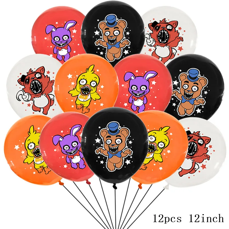 Five Nights at Freddy Party Supplies Set Include Banner, Hanging Swirls,  Balloons, Cake Topper, Cupcake Toppers, Sticker, FNAF Party favors, FNAF