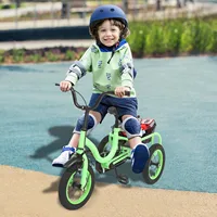 Tricycle à 3 roues de 12 pouces pour enfants, vélos pour garçons/filles, tricycle à une vitesse, vélo orange/vert clair, vélo à 3 roues, cadeau pour enfants 5