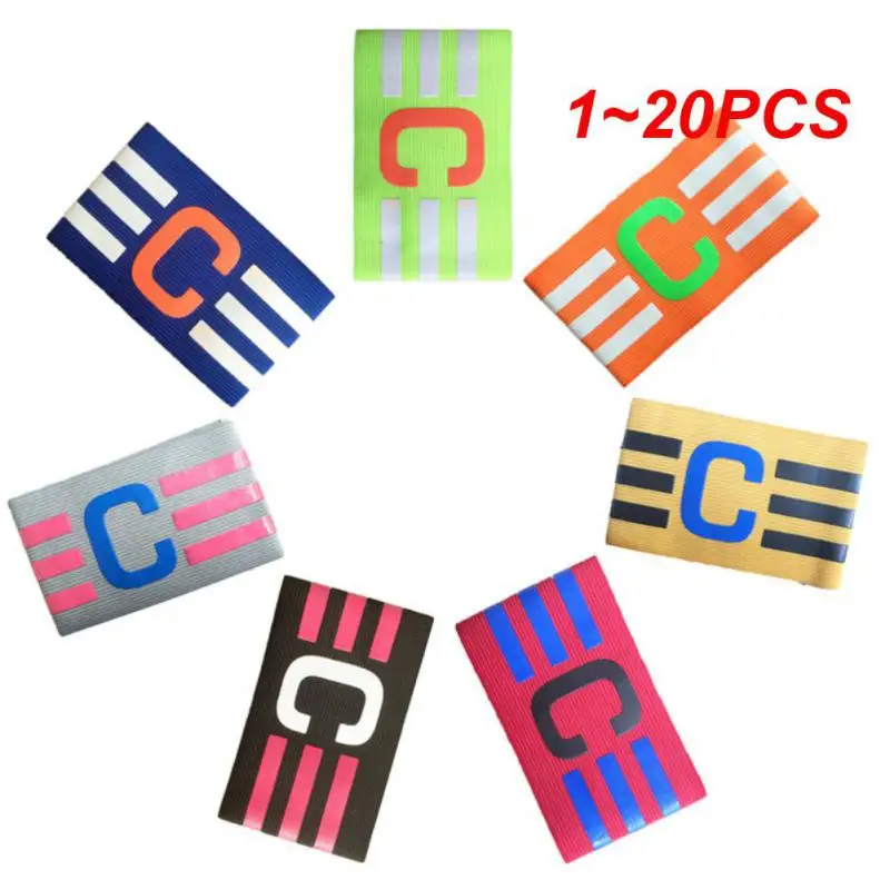 

1~20PCS Professional Football Armband Nylon Adjustable Soccer Arm Band Leader Match Football Armband Captain Armband Band