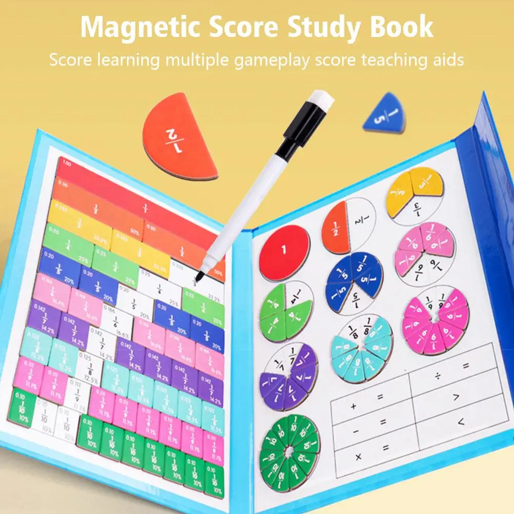 

Children Magnetic Fraction Learning Math Toys Wooden Fraction Parish Book Educational Learning Aids Arithmetic Toys Teachin X8O6