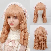 Platinum Blonde Roman Roll Wig Vintage Lolita Wig Regency Ringlet Long Curly Synthetic Hair for Tea Party