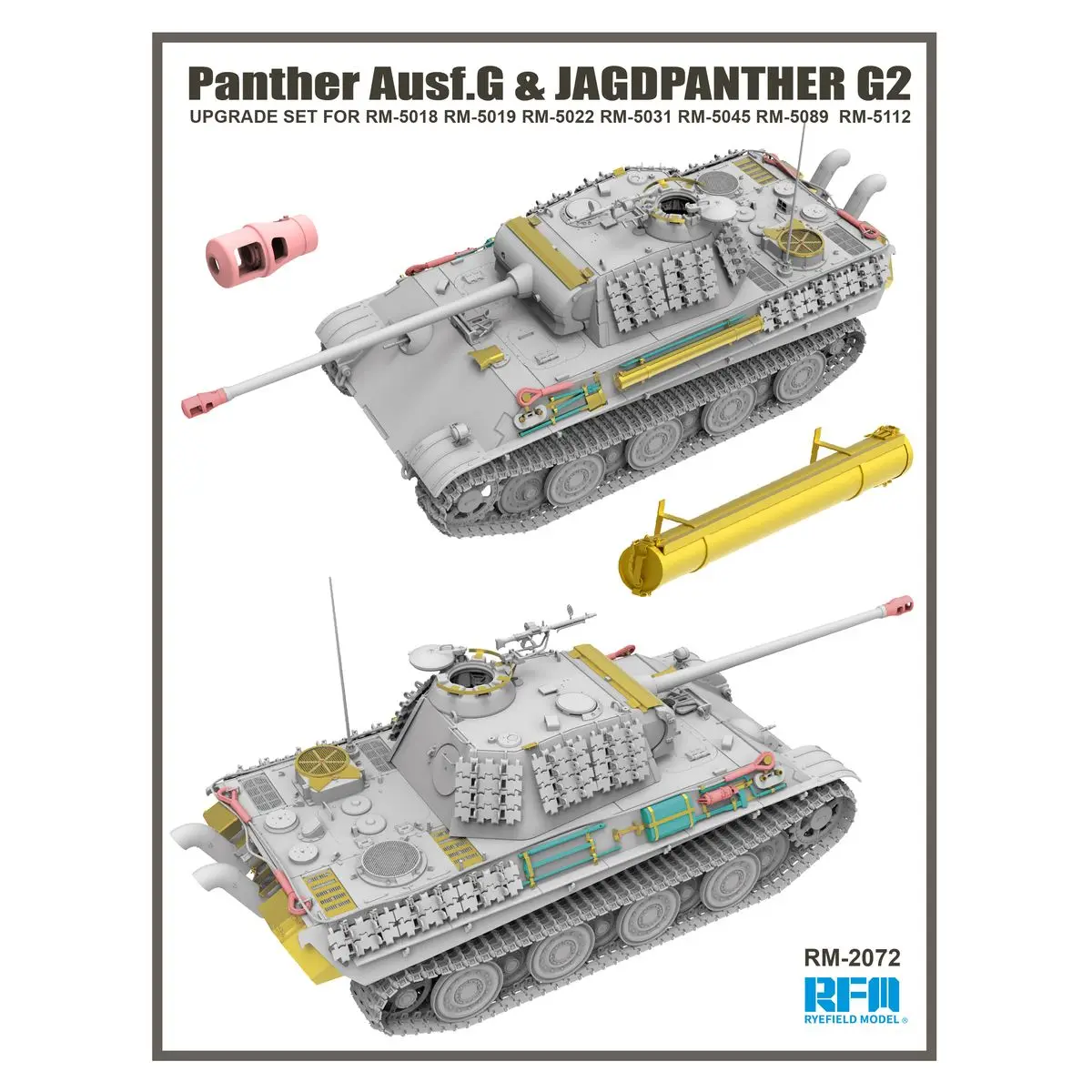 

RYEFIELD MODEL RFM RM-2072 1/35 Upgrade Set for Panther Ausf.G & Jagdpanther G2