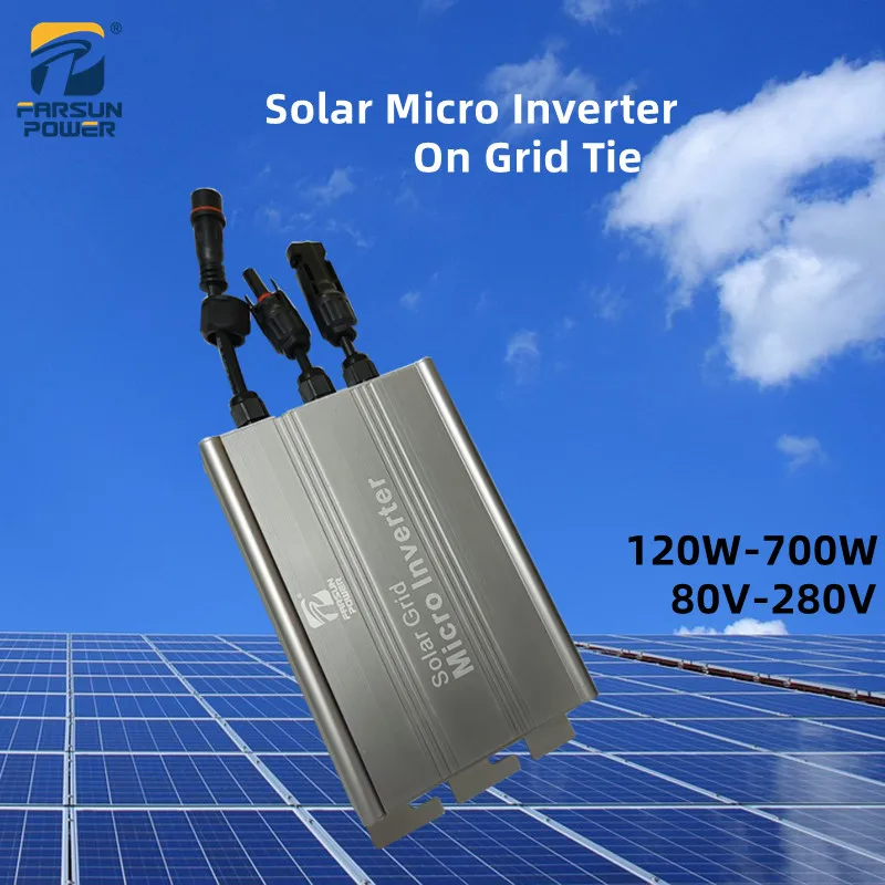 

MPPT Solar Micro Inverter Grid Tie Silver 30V/50V AC Input To DC 110V-230V PV System Home 260W 300W 350W 500W 600W 700w Inverter