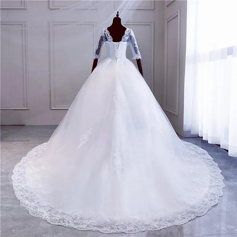 Y & m-Vネックの長袖ウェディングドレス,大きいサイズ,2023 - AliExpress