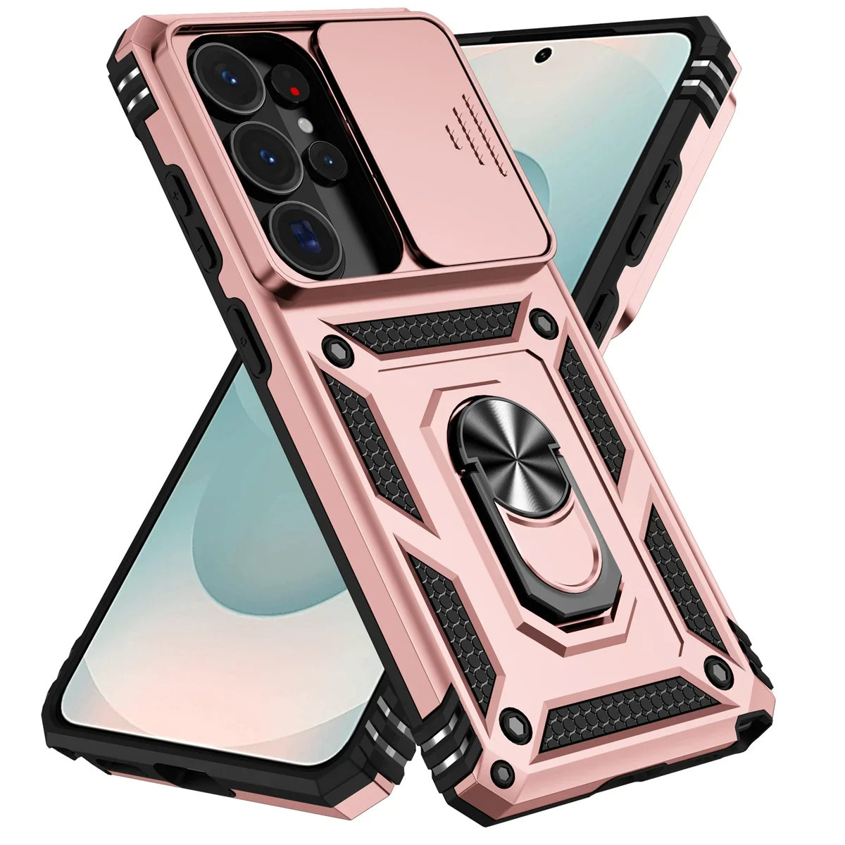 Slide Camera Armor Protective Case with Magnetic Ring Holder Phone Cover