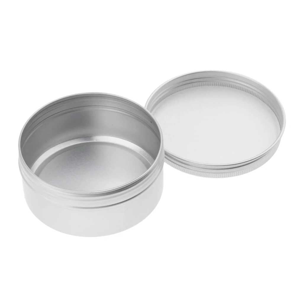 150ml Aluminum Round Lip Tin Storage Jar Screw for Salves, Cosmetic, Candles Pack of 10