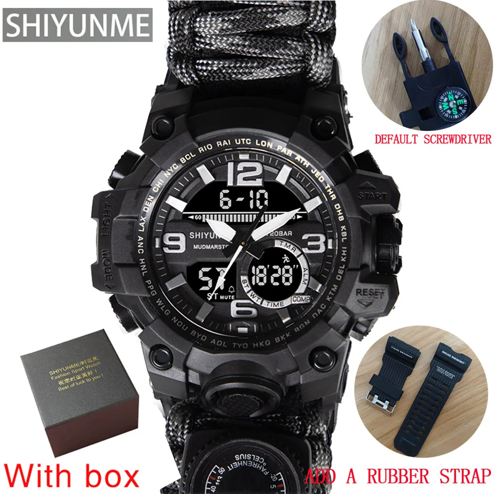 SHIYUNME Military Digital Watch Men Waterproof Outdoor Sport Men Watches Compass Electronic Chronograph relogio masculino 