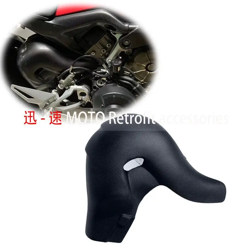 100% Full Carbon Fiber Motorcycle Original Exhaust Cover For Ducati Panigale Streetfighter V4 V4S V4R 2021 2022 2023 Euro 5