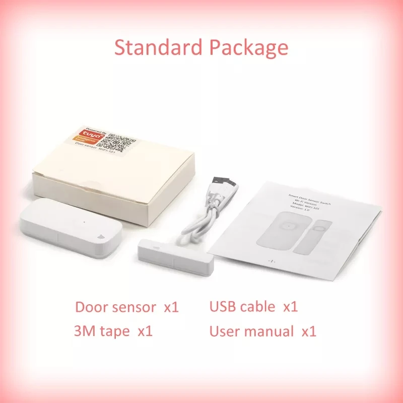 Tuya Door sensor with battery recharge port wireless Magnetic window detector Magnet switch open alarm smart life AlexaGoogle door window sensor