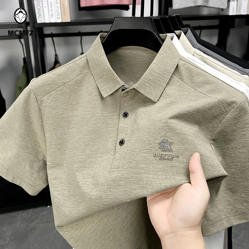 Polo a Maniche Lunghe da Uomo con Pannello in Rete Traspirante, Top Casual per Ufficio e Lavoro, Vestibilità Slim con Colletto a Bottoni - immagine 5