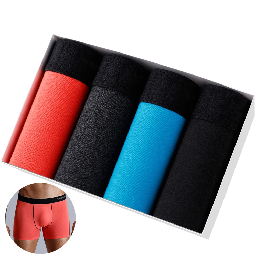 4Pcs Lot Boxers Man Underwear Cotton Men's Panties Mens Undrewear Sexy