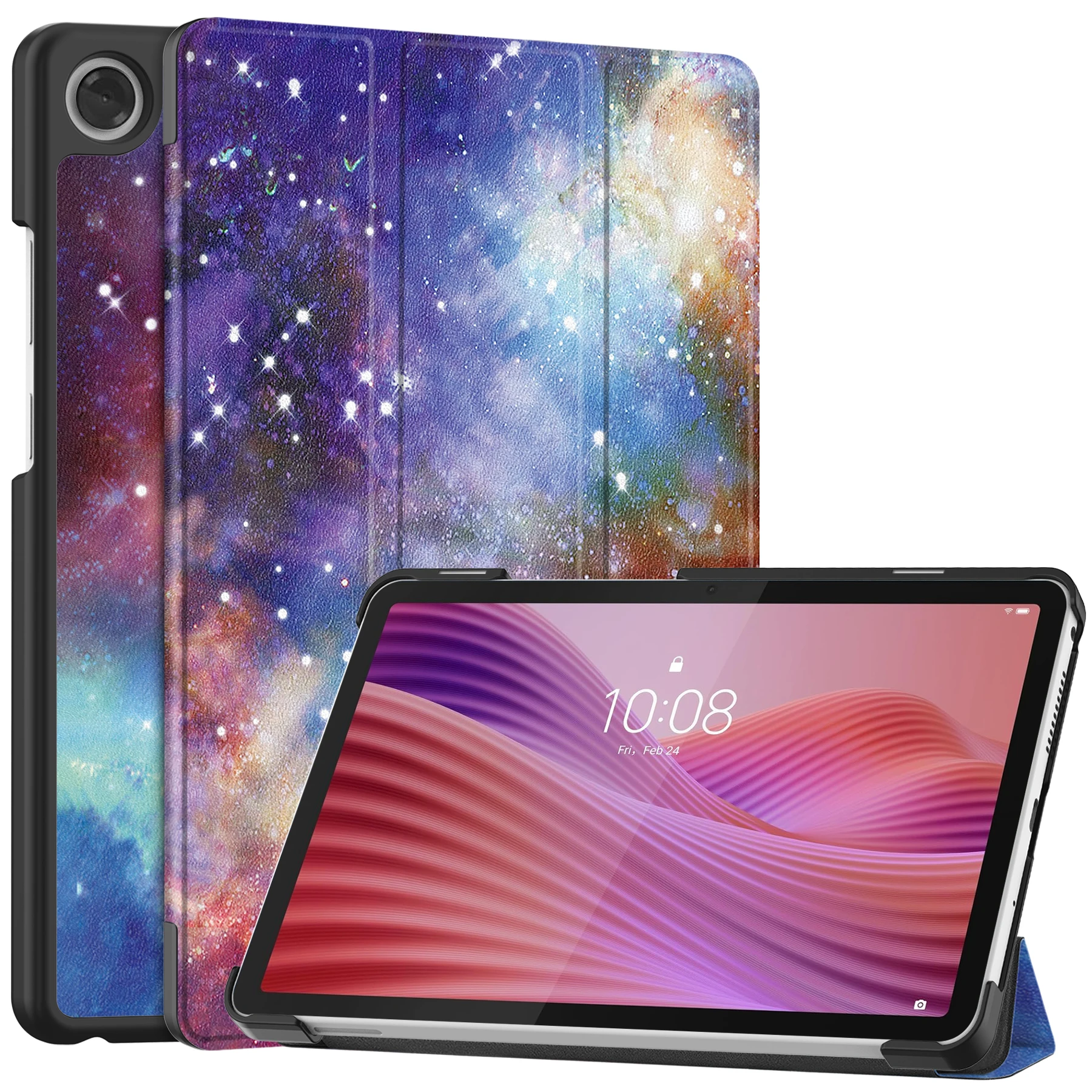 Premium PU Leather Triple Fold Magnetic Cover with Auto Wake Function
