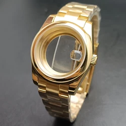 36/39mm Silver/Black Cases Men's Watch Parts For Nh34 Nh35 Nh36 Movement 28.5mm Dial Sapphire Glass Wristwatches Case Watch Box