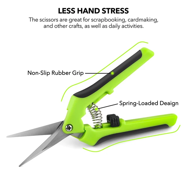 Garden Pruning Shears Set - Stainless Steel Trimming Scissors for Flowers, Branches, Herbs with Non-Slip Ergonomic Handles 2