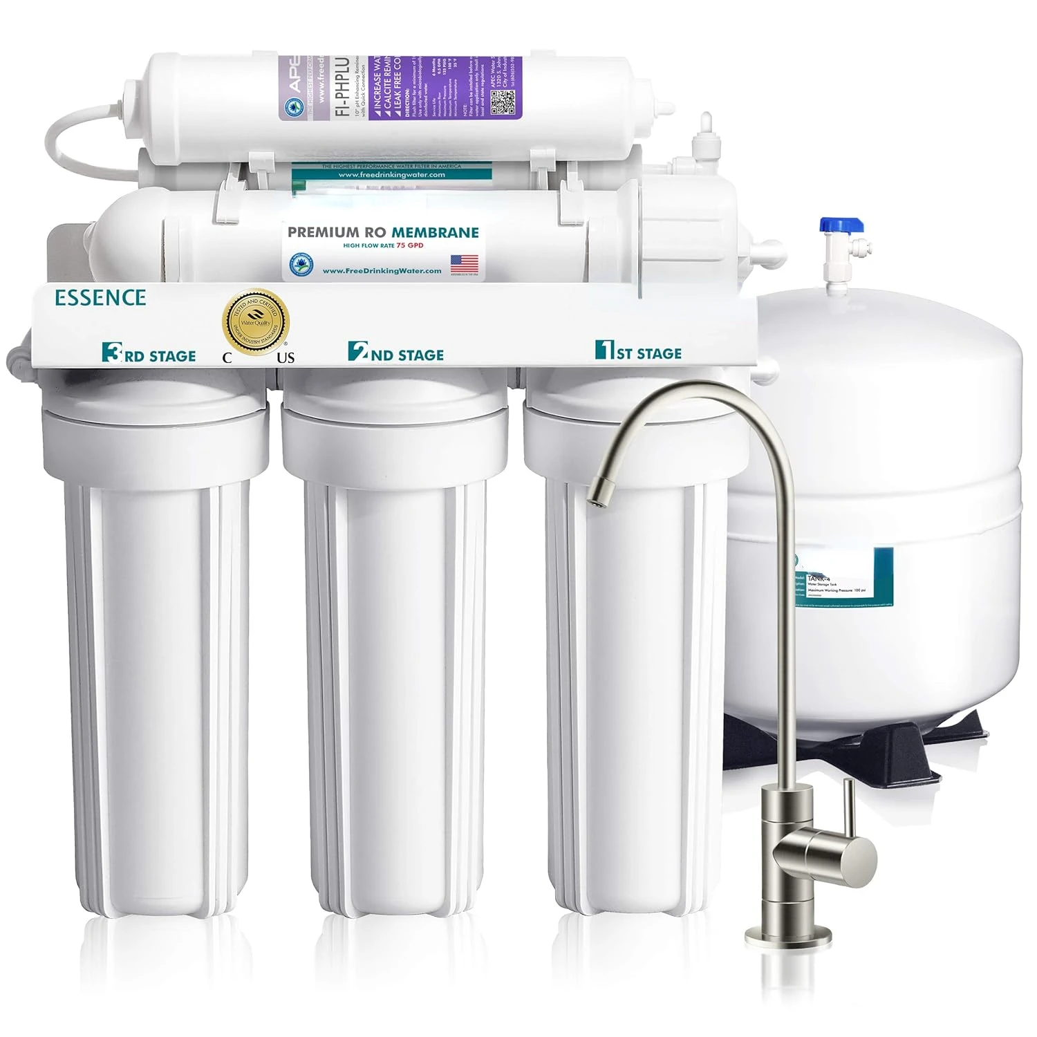 

Systems ROES-PH75 Essence Series Top Tier Mineral pH+ 75 GPD 6-Stage Certified Ultra Safe