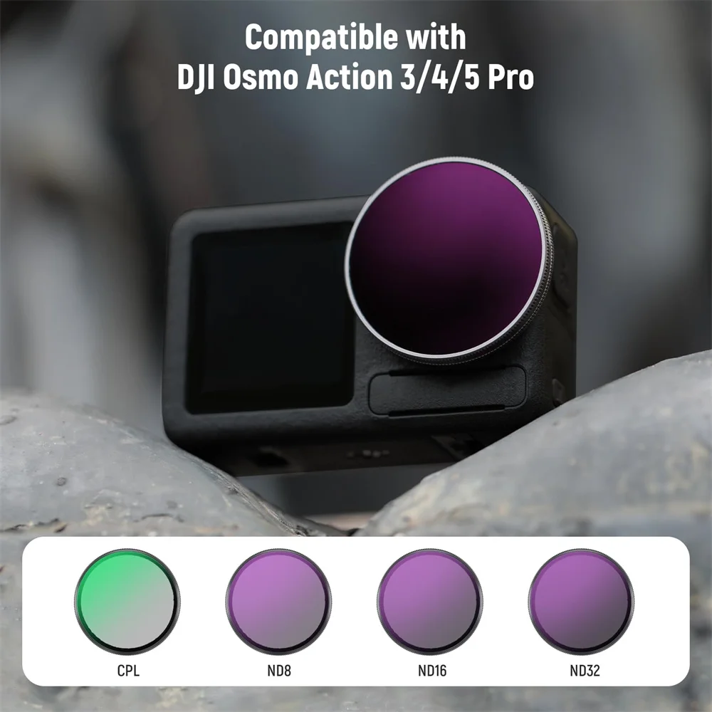 Kit Filtres ND8/ND16/ND32+CPL pour DJI Osmo Action 5 Pro/4/3
