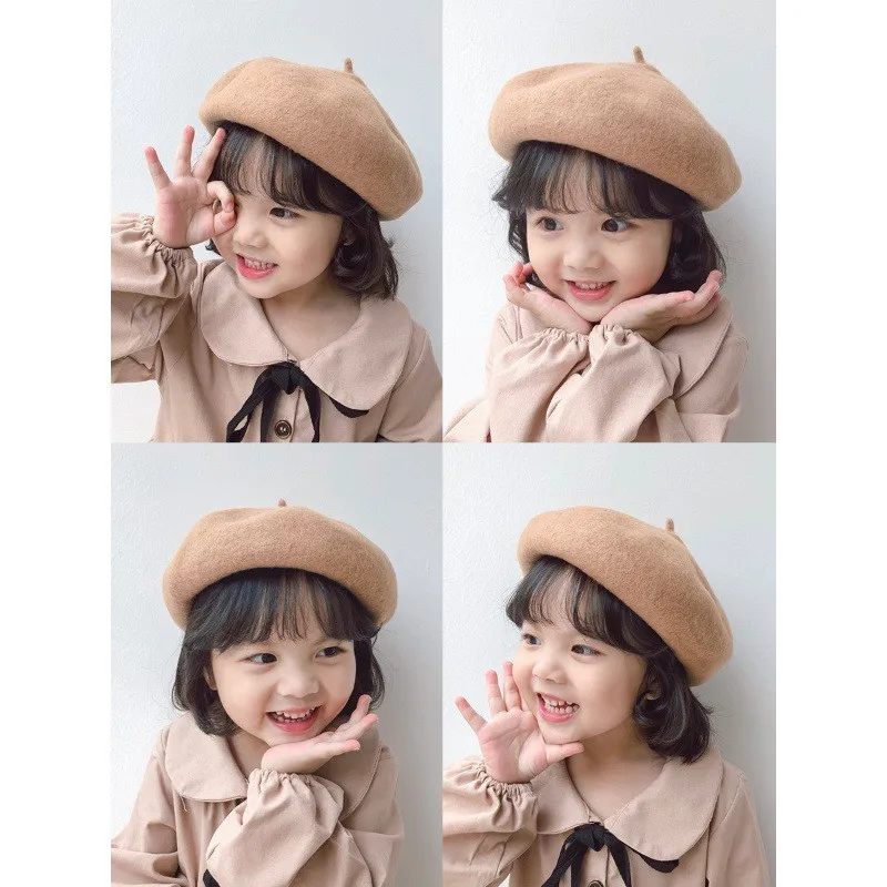 2024 Girl Newsboy Hat Beret Baby Boom Ins Kids Spring And Autumn Boy Baby Painter Hat Woolen Hat Winter