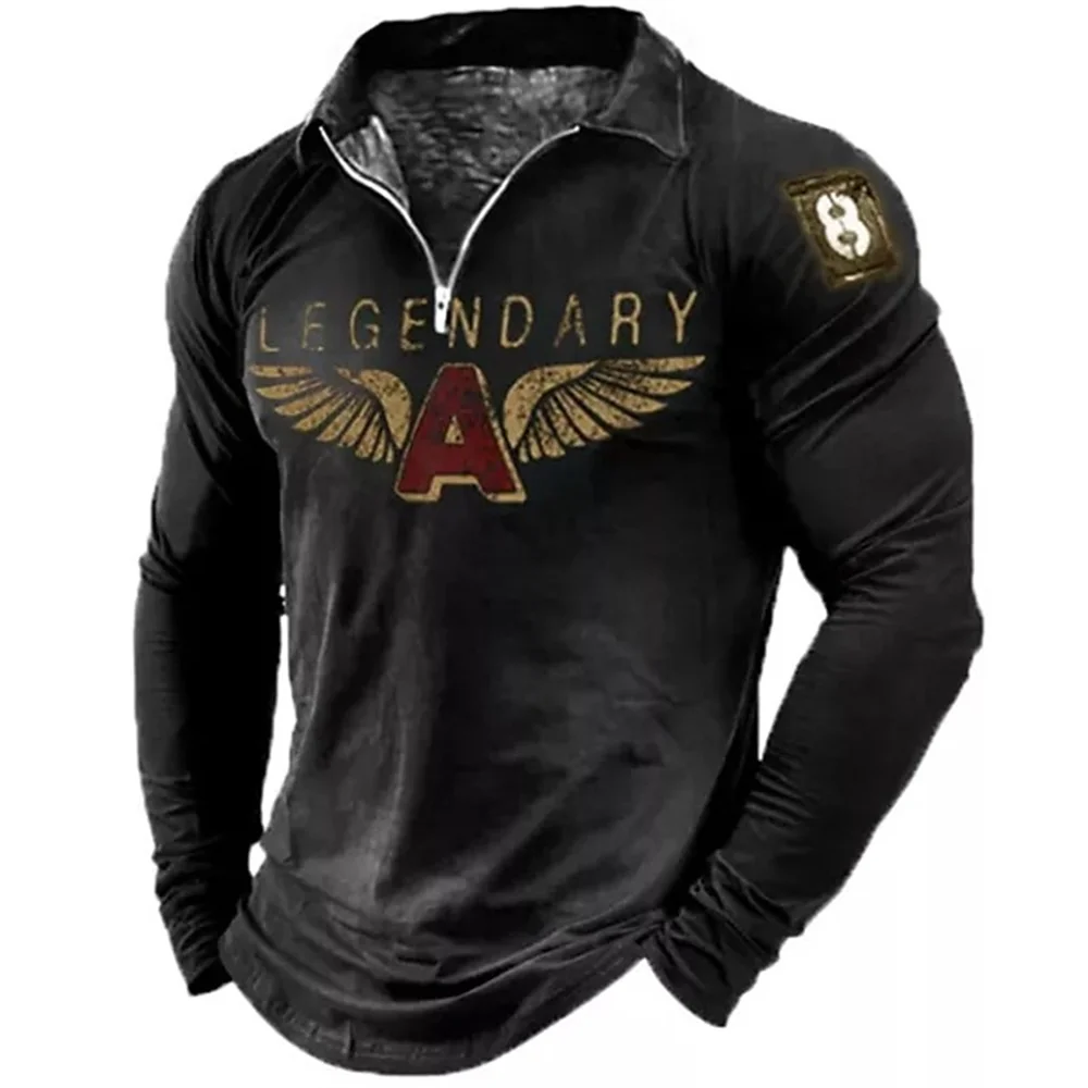 

2024 Men's T-shirt Zipper POLO Shirt Men's New Top Fashion Lapel Long Sleeve Tie-dyed Printed T-shirt Summer Casual Pullover