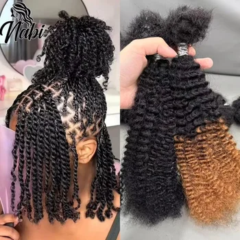 Nabi Afro Kinky Curly Braiding Hair Bulk 4C No Weft Human Hair Bundles Mini Twist Extension 30g/Lot for Locs Braids 1